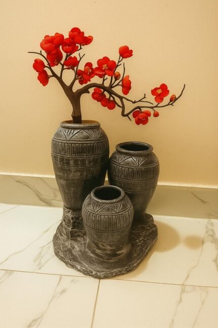 Clay flower vase
