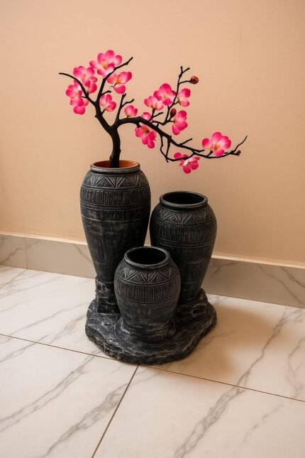 Clay flower vase